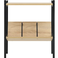 vidaXL Estanterías-Estantería 2 niveles madera ingeniería negro roble 52x28x59 cm