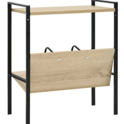 vidaXL Estanterías-Estantería 2 niveles madera ingeniería negro roble 52x28x59 cm