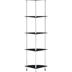 vidaXL Estanterías-Estantería 5 niveles cristal templado 30x30x130 cm