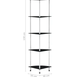 vidaXL Estanterías-Estantería 5 niveles cristal templado 30x30x130 cm