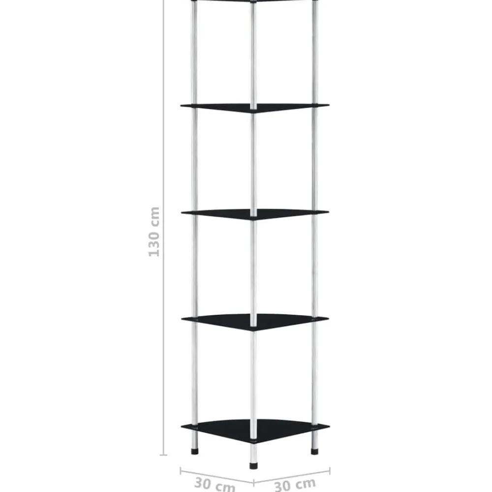 vidaXL Estanterías-Estantería 5 niveles cristal templado 30x30x130 cm