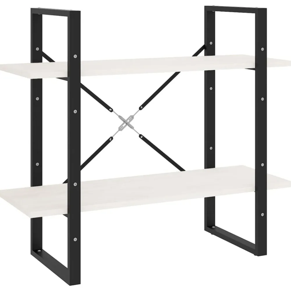 vidaXL Estantería 2 niveles madera maciza de pino 80x30x70 cm Blanco
