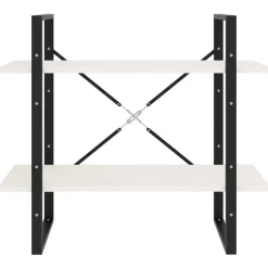 vidaXL Estantería 2 niveles madera maciza de pino 80x30x70 cm Blanco