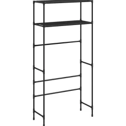 vidaXL Estantería 2 niveles sobre lavadora hierro 69x28x143 cm Negro Sale