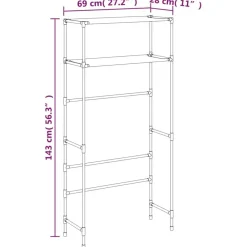 vidaXL Estantería 2 niveles sobre lavadora hierro 69x28x143 cm Negro Sale