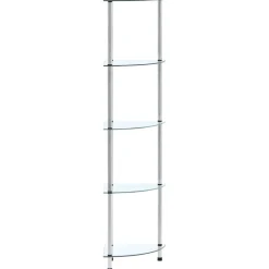 vidaXL Estantería 5 niveles cristal templado 30x30x130 cm Transparente Hot