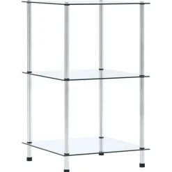vidaXL Estanterías-Estantería 3 niveles cristal templado 40x40x67 cm
