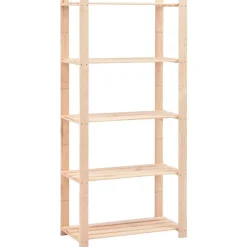 vidaXL Almacenamiento Industrial-Estantería almacenaje 5 niveles madera pino maciza 250 kg