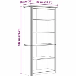 vidaXL Estantería BODO Marrón miel 82 x 40 x 173 cm Marrón miel