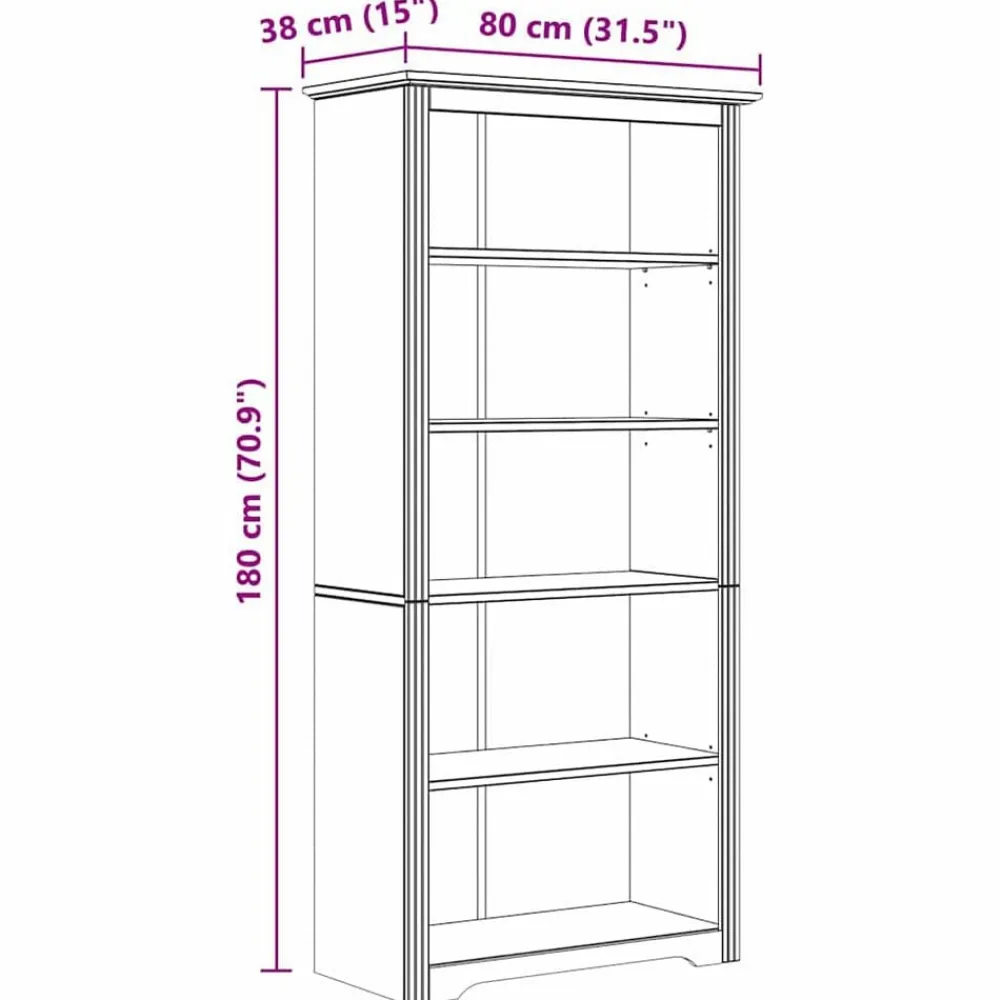 vidaXL Estantería BODO Marrón miel 82 x 40 x 173 cm Marrón miel