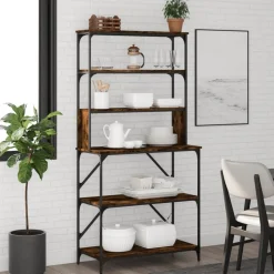 vidaXL Cocina Y Comedor-Estantería cocina 6 niveles madera 90x40x180 cm