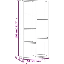 vidaXL Estantería color 50x25x106 cm Roble ahumado Outlet