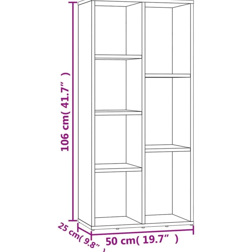 vidaXL Estantería color 50x25x106 cm Roble ahumado Outlet
