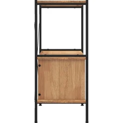 vidaXL Estantería con armario 3 niveles madera y acero 80x40x92 cm Marrón claro Best