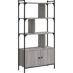 vidaXL Estanterías-Estantería con puertas madera 76,5x30x154,5 cm