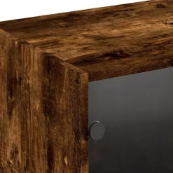 vidaXL Estantería con puertas madera 204x37x75 cm Roble ahumado Online