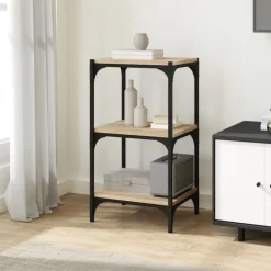 vidaXL Estanterías-Estantería contrachapada y acero 40x33x70,5 cm