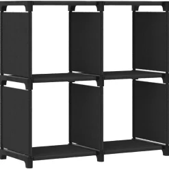 vidaXL Estantería de 4 cubos de tela negra 69x30x72,5 cm Negro Sale