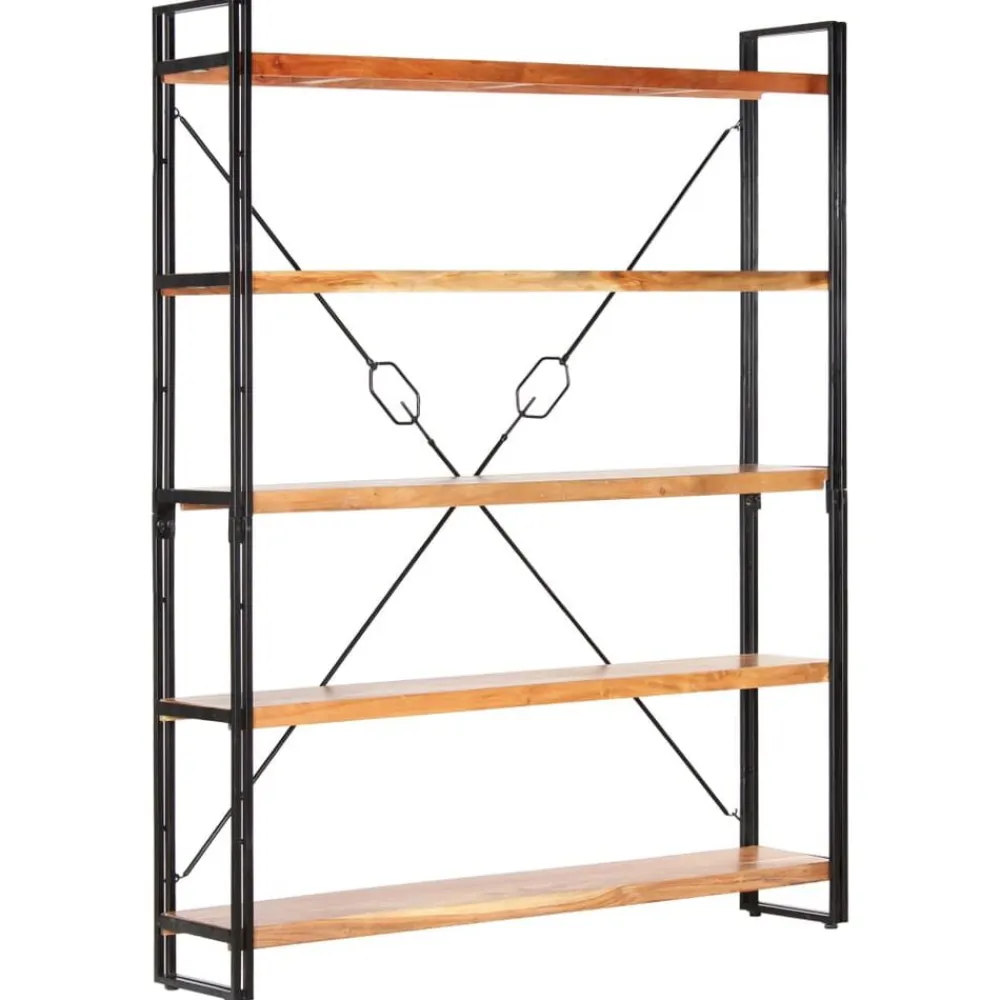 vidaXL Estanterías-Estantería de 5 niveles madera maciza de acacia 140x30x180 cm
