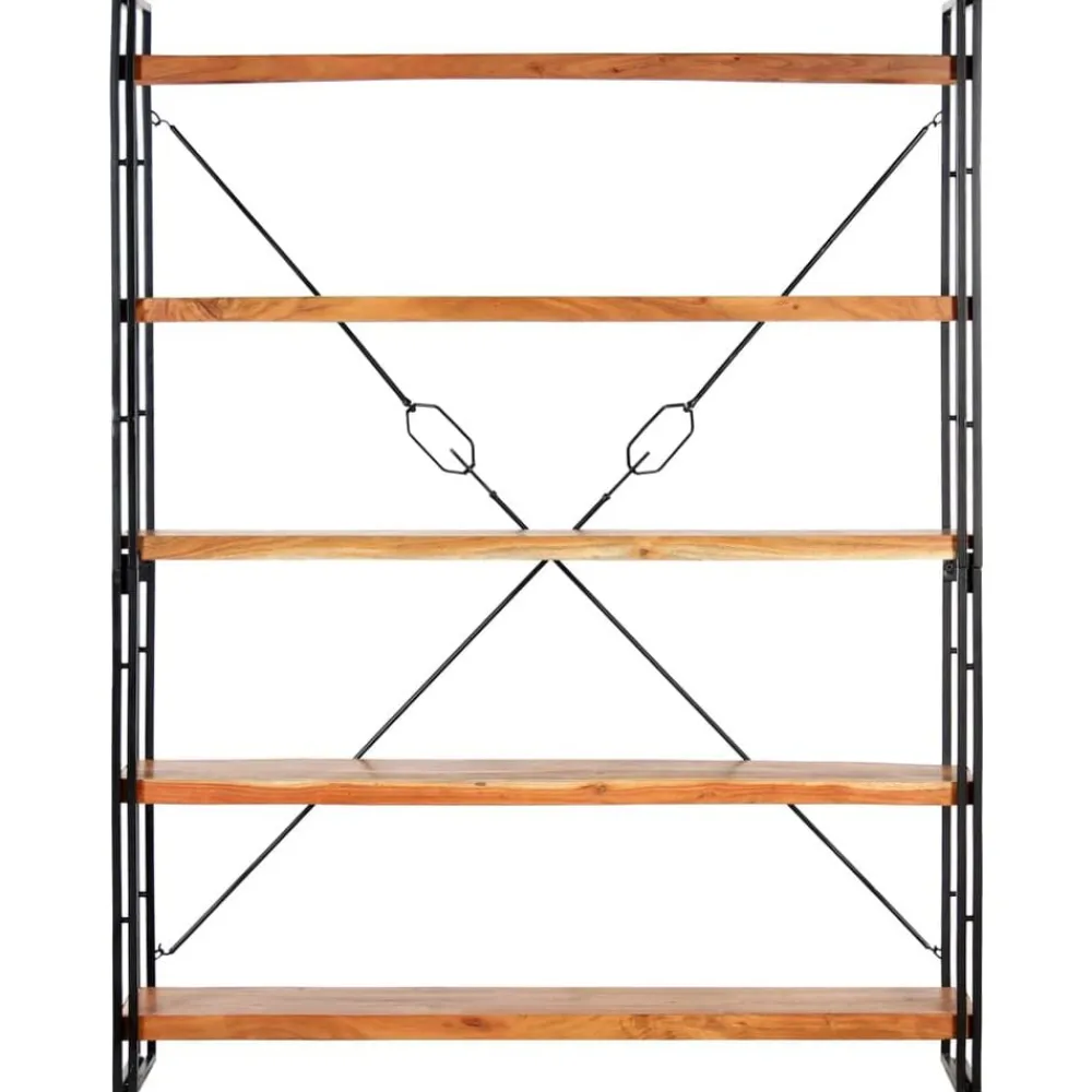 vidaXL Estanterías-Estantería de 5 niveles madera maciza de acacia 140x30x180 cm