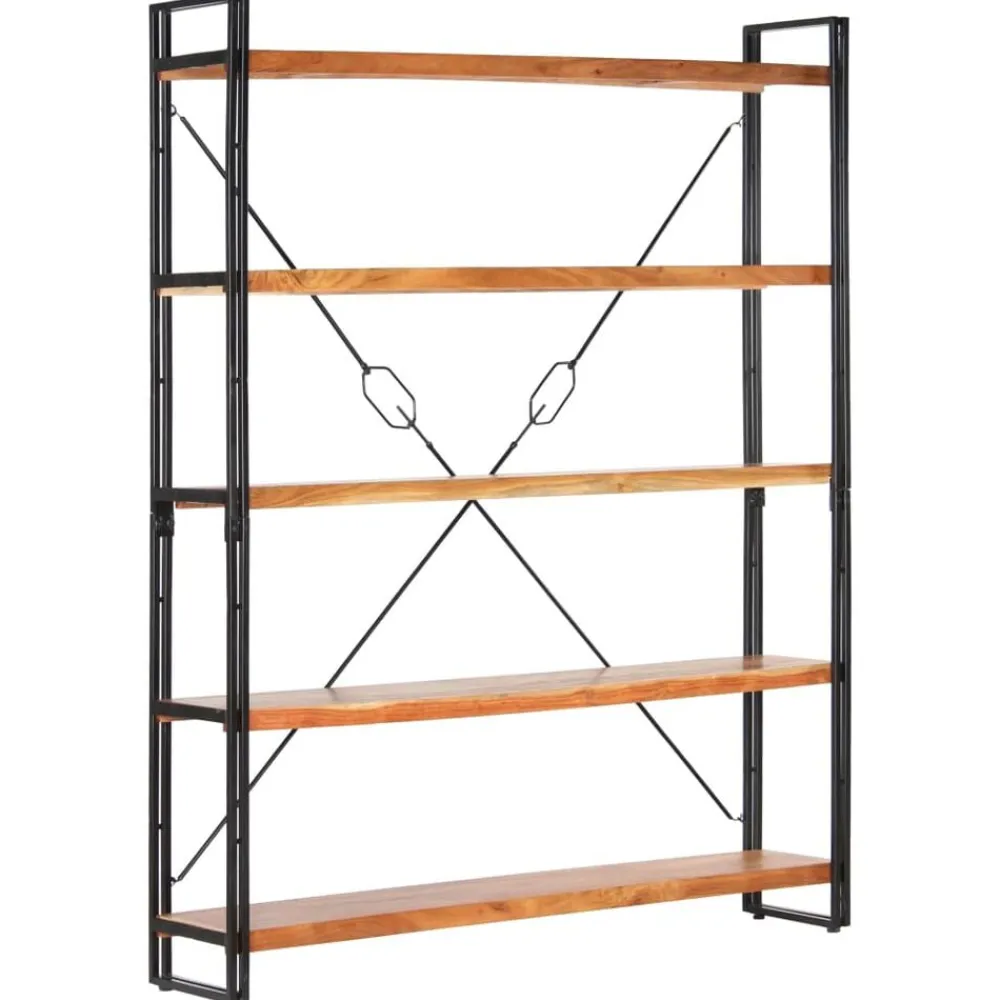 vidaXL Estanterías-Estantería de 5 niveles madera maciza de acacia 140x30x180 cm