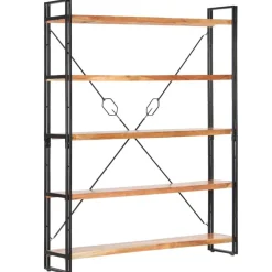 vidaXL Estanterías-Estantería de 5 niveles madera maciza de acacia 140x30x180 cm