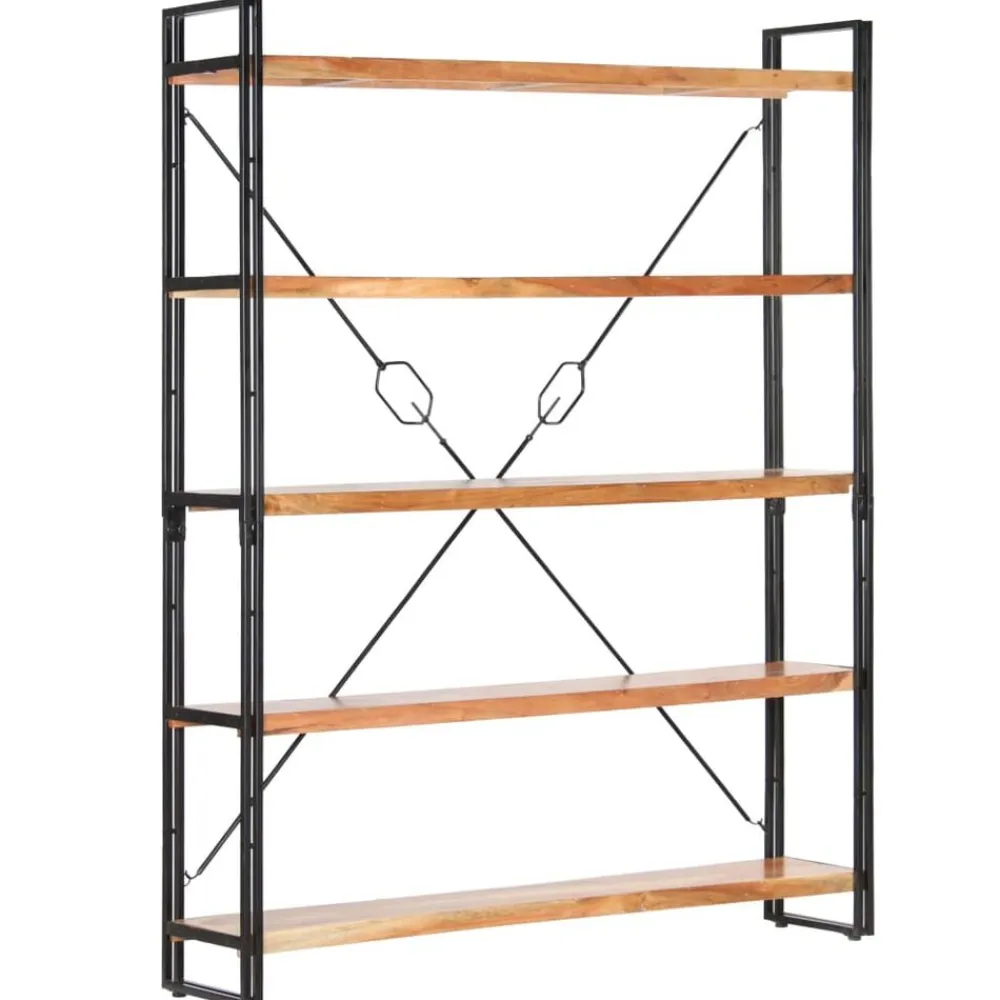 vidaXL Estanterías-Estantería de 5 niveles madera maciza de acacia 140x30x180 cm