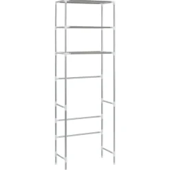 vidaXL Estantería de 3 niveles sobre inodoro 53x28x169 cm Plateado Best