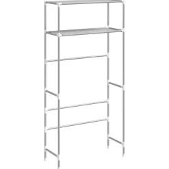 vidaXL Accesorios Para El Baño-Estantería de 2 niveles sobre lavadora hierro 69x28x143 cm