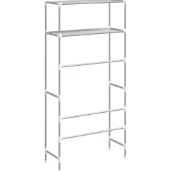 vidaXL Accesorios Para El Baño-Estantería de 2 niveles sobre lavadora hierro 69x28x143 cm