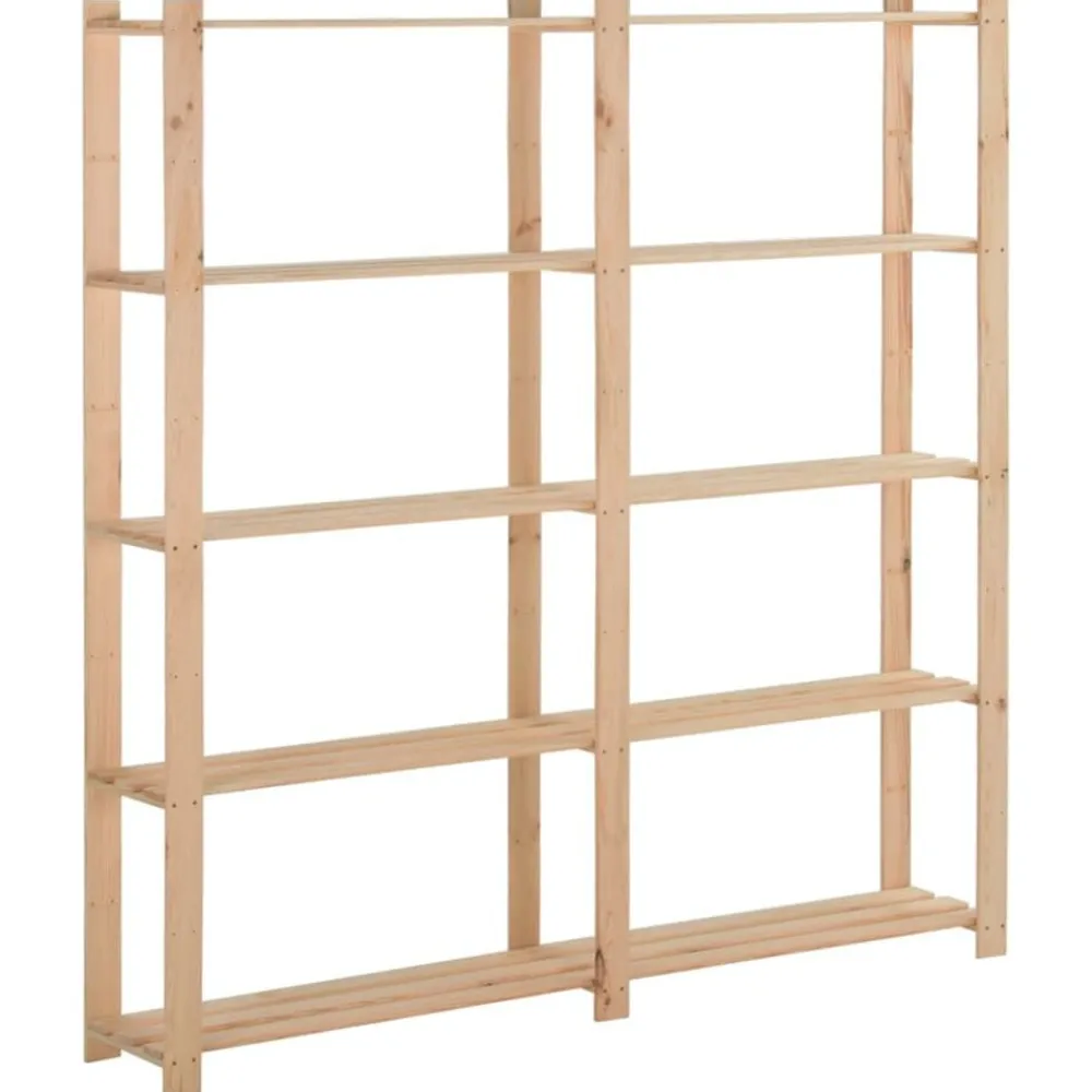 vidaXL Estantería de 5 niveles madera pino maciza 170x28,5x170 cm Natural Clearance
