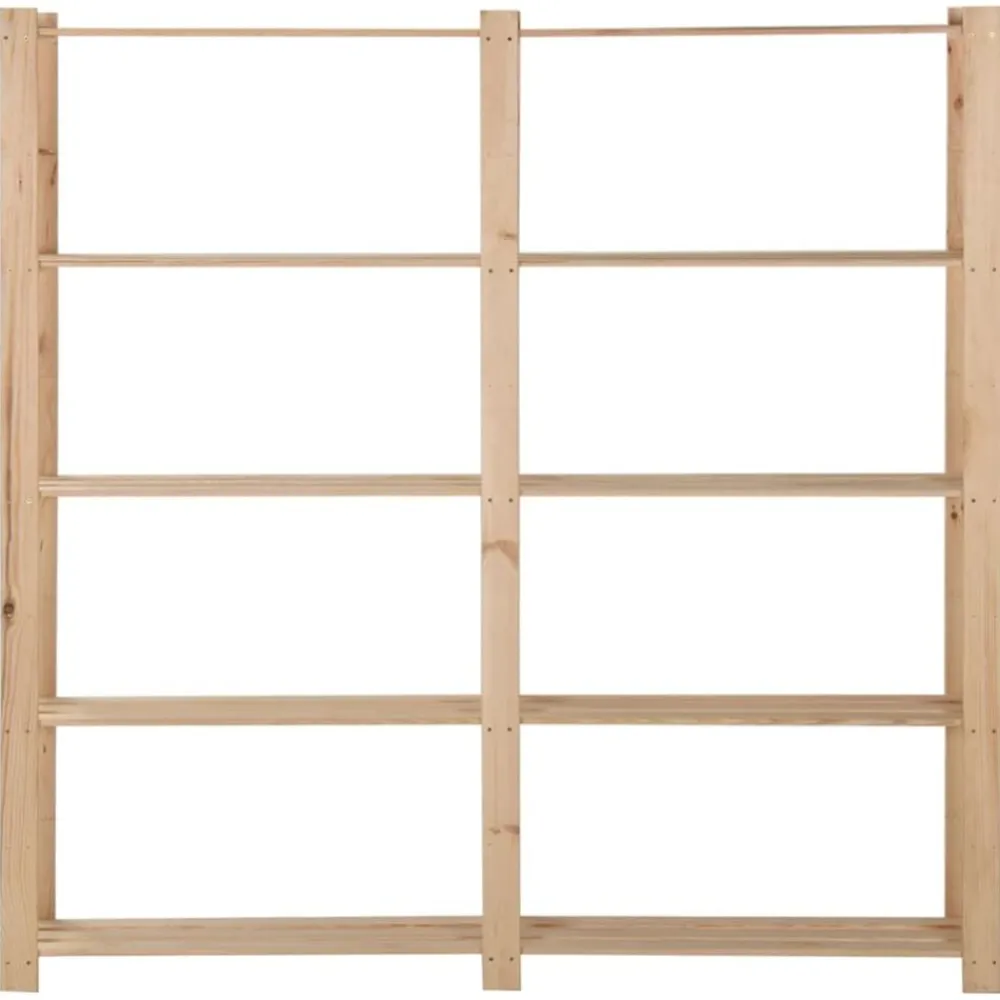 vidaXL Estantería de 5 niveles madera pino maciza 170x28,5x170 cm Natural Clearance