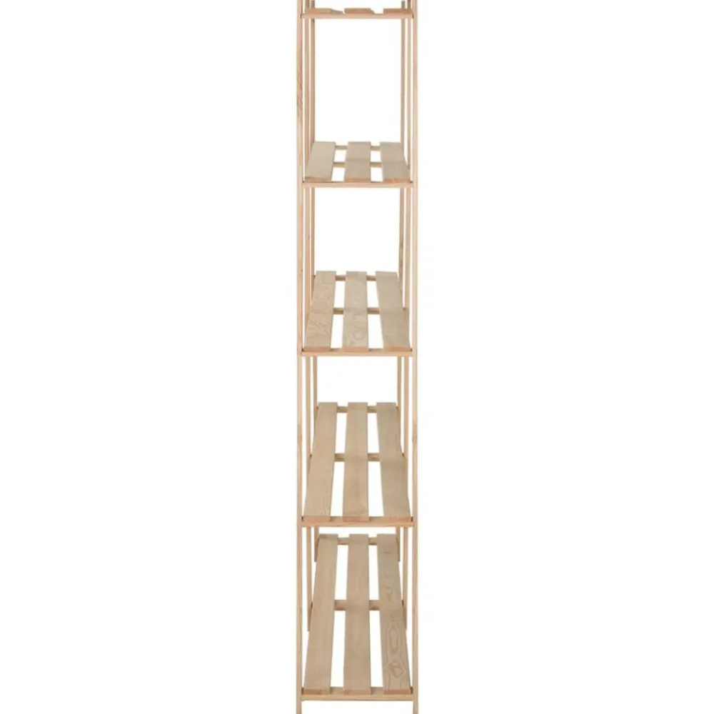 vidaXL Estantería de 5 niveles madera pino maciza 170x28,5x170 cm Natural Clearance