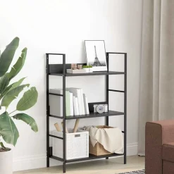 vidaXL Estantería de 3 niveles madera ingeniería 60x27,6x90,5 cm Negro Discount