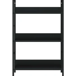 vidaXL Estantería de 3 niveles madera ingeniería 60x27,6x90,5 cm Negro Discount