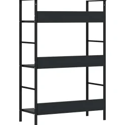 vidaXL Estantería de 3 niveles madera ingeniería 60x27,6x90,5 cm Negro Discount