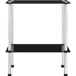 vidaXL Estantería de 2 niveles vidrio templado 40x40x47cm Negro Clearance