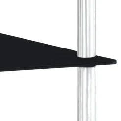 vidaXL Estantería de 2 niveles vidrio templado 40x40x47cm Negro Clearance