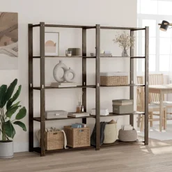vidaXL Almacenamiento Industrial-Estantería de 5 niveles madera maciza pino 170x38x170 cm