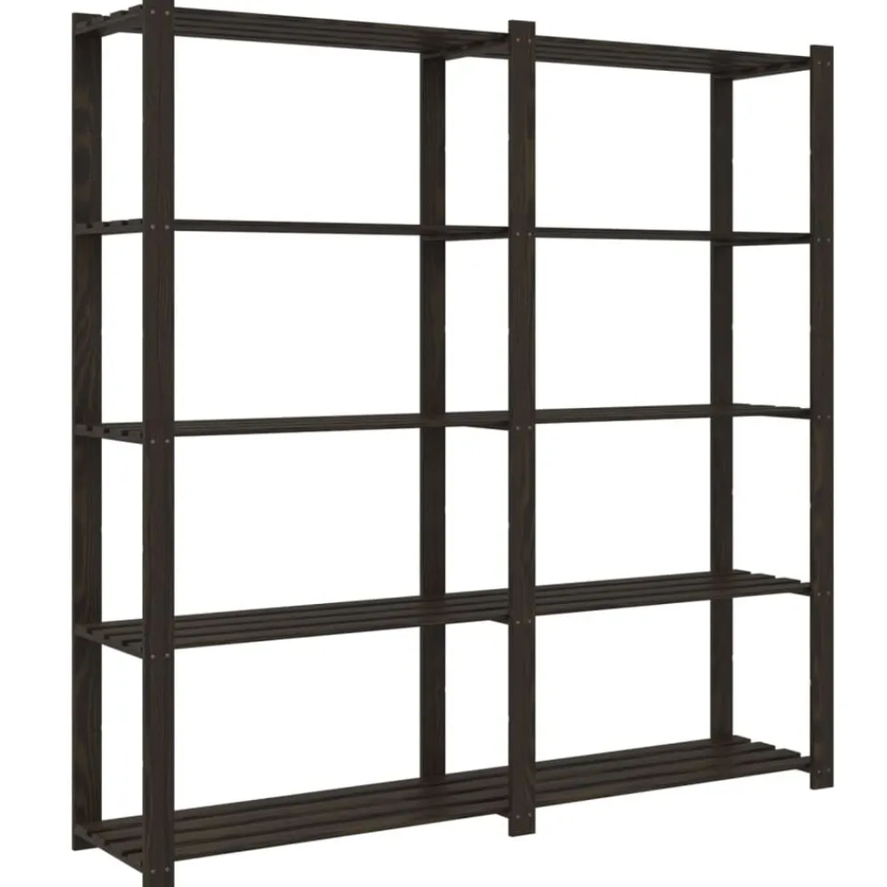 vidaXL Almacenamiento Industrial-Estantería de 5 niveles madera maciza pino 170x38x170 cm