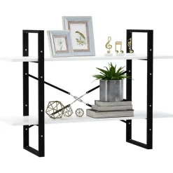 vidaXL Estanterías-Estantería de 2 niveles madera contrachapada 100x30x70cm