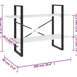 vidaXL Estanterías-Estantería de 2 niveles madera contrachapada 100x30x70cm