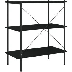 vidaXL Estanterías-Estantería de 3 niveles negra 80x40x92 cm