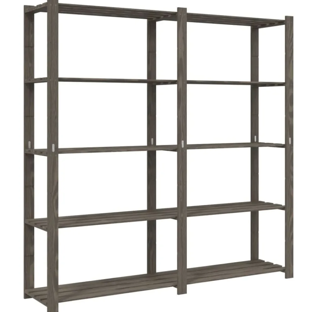 vidaXL Estantería de 5 niveles madera maciza pino 170x38x170 cm Gris Best