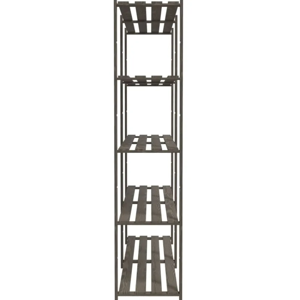 vidaXL Estantería de 5 niveles madera maciza pino 170x38x170 cm Gris Best