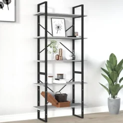 vidaXL Estanterías-Estantería de 5 niveles contrachapada 80x30x175 cm