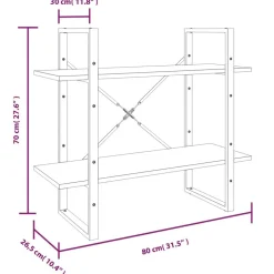 vidaXL Estanterías-Estantería de 5 niveles contrachapada 80x30x175 cm