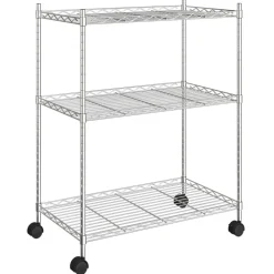 vidaXL Estantería de 3 niveles con ruedas 60x35x81 cm 150 kg Cromado New