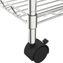 vidaXL Estantería de 3 niveles con ruedas 60x35x81 cm 150 kg Cromado New