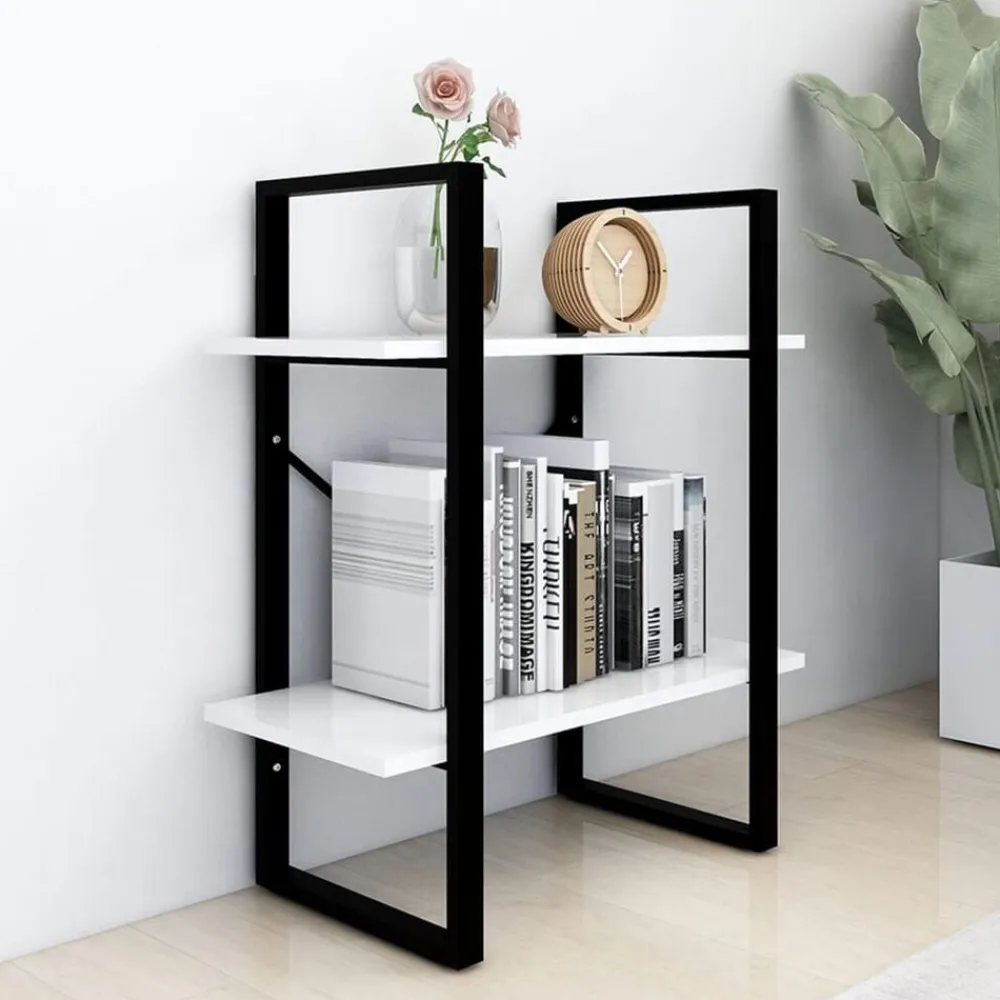 vidaXL Estantería de 2 niveles madera contrachapada 60x30x70 cm Blanco Outlet